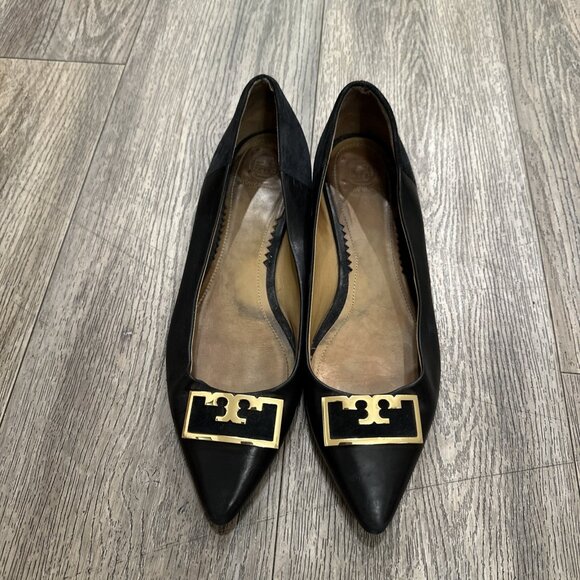 Tory Burch Gigi 20MM Pointy Toe Calf Leather/Suede Flats Size 10 M - Picture 4 of 12